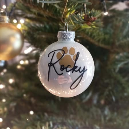 Weihnachtskugel Hundepfote