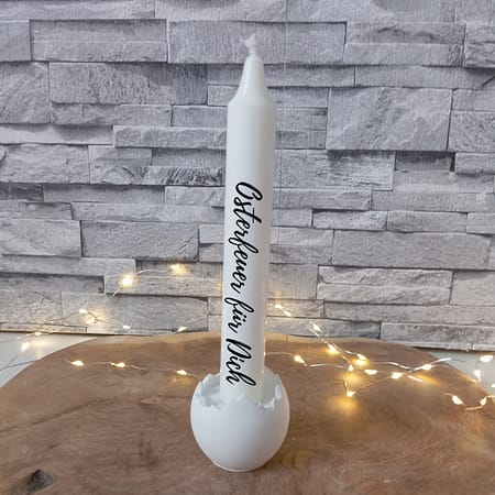 Osterkerze mit Kerzenhalter Eierschale